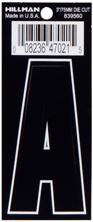 3 DIE CUT BLACK VINYL "A"