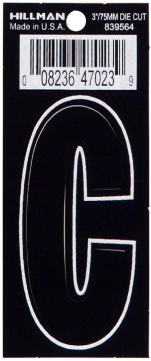 3 DIE CUT BLACK VINYL "C"