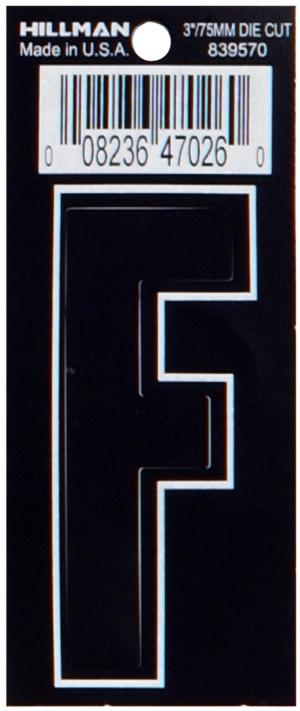 3 DIE CUT BLACK VINYL "F"