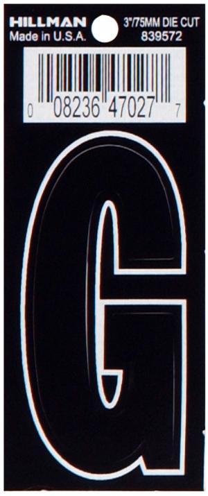3 DIE CUT BLACK VINYL "G"