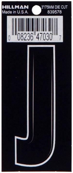 3 DIE CUT BLACK VINYL "J"