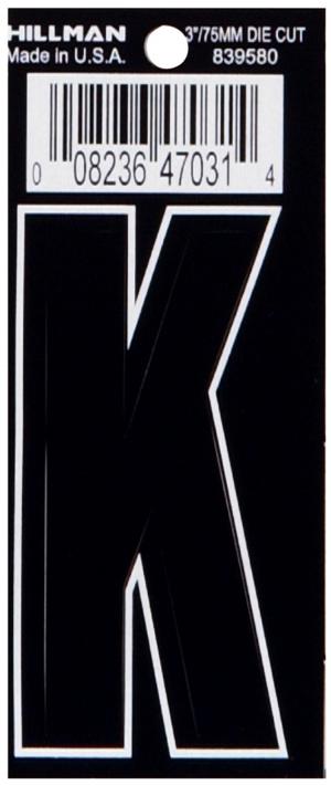3 DIE CUT BLACK VINYL "K"