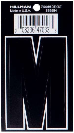 3 DIE CUT BLACK VINYL "M"