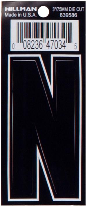 3 DIE CUT BLACK VINYL "N"