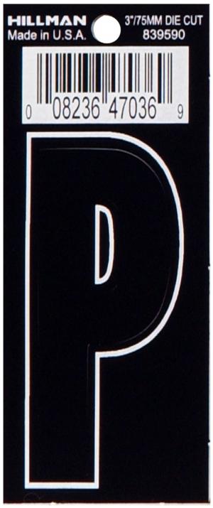 3 DIE CUT BLACK VINYL "P"