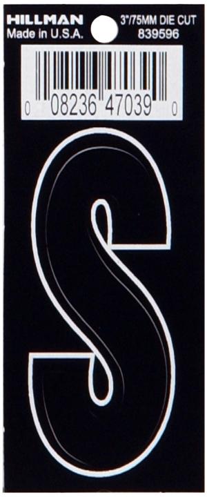 3 DIE CUT BLACK VINYL "S"