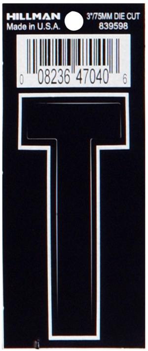 3 DIE CUT BLACK VINYL "T"