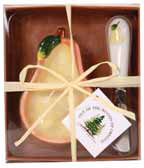 Yellow Pear Bowl & Spreader Set