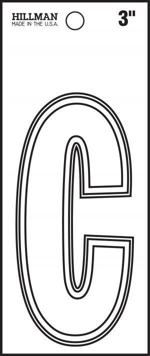 3 WHITE DIE CUT VINYL "C"