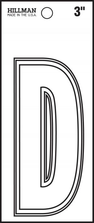 3 WHITE DIE CUT VINYL "D"