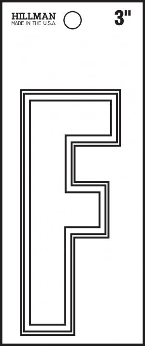 3 WHITE DIE CUT VINYL "F"