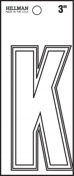 3 WHITE DIE CUT VINYL "K"