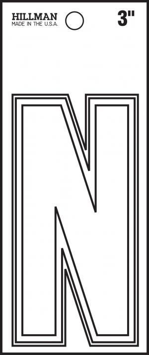 3 WHITE DIE CUT VINYL "N"