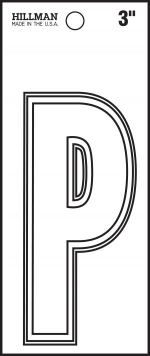 3 WHITE DIE CUT VINYL "P"