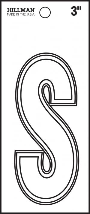 3 WHITE DIE CUT VINYL "S"
