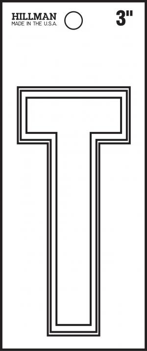 3 WHITE DIE CUT VINYL "T"