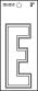 3 WHITE DIE CUT VINYL "E"
