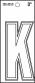 3 WHITE DIE CUT VINYL "K"