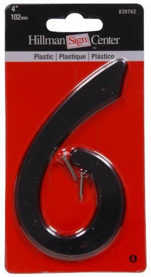 4 BLK PLASTIC NUMBER (6)