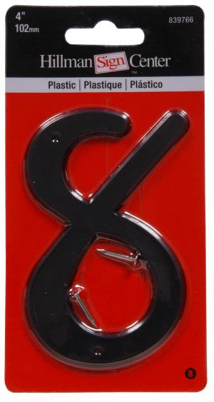 4 BLK PLASTIC NUMBER (8)