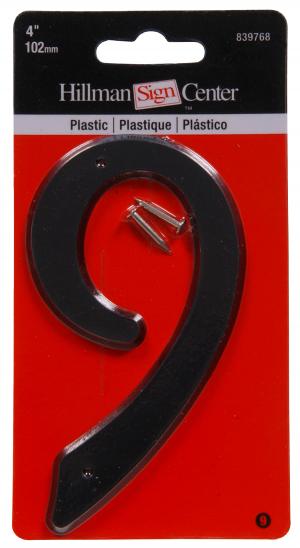 4 BLK PLASTIC NUMBER (9)
