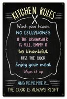 16X24 Kitchen Rules Chalk Sign
