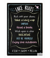 16X24 Lake Rules Chalk Sign