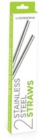 8.5" Stainless Steel Straws, 2pk