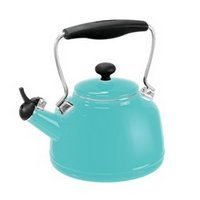 Aqua Vintage Enamel On Steel Kettle