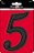 6 BLK PLASTIC NUMBER (5)