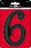 6 BLK PLASTIC NUMBER (6)