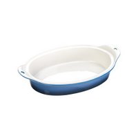 8X12 Oval Stoneware Dish, Blue