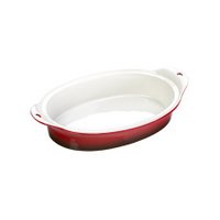 8X12 Oval Stoneware Dish, Red