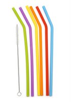 10" Silicone Straw, set of 6
