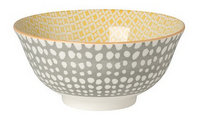 6" Stamped Bowl, Grey Dots