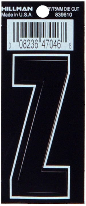 3 DIE CUT BLACK VINYL "Z"