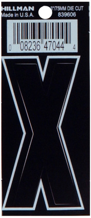 3 DIE CUT BLACK VINYL "X"