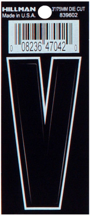 3 DIE CUT BLACK VINYL "V"