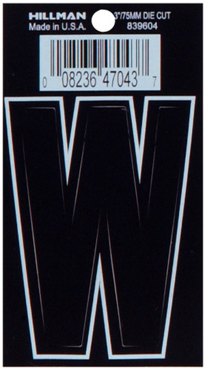 3 DIE CUT BLACK VINYL "W"