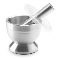 SS MORTAR & PESTLE W/COVER