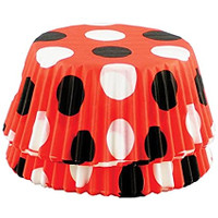 R/B Polka Dot Cpcake Liner, 50ct