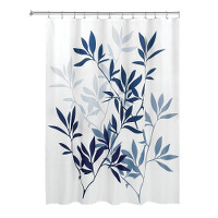 Leaves Shower Curt (Navy/Slate)