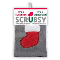 Stocking Holiday Scrubsy Cloth