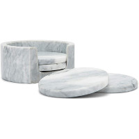 White Marble Coaster Set