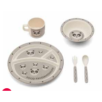 Kids Bamboo Plates Panda 5 PC