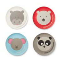 Kids Bamboo Plates S/4 Animals