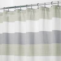 Fabric Shower Curt (Navy/Sage)