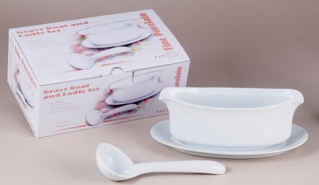 Porcelain Gravy Boat w/ Ladle