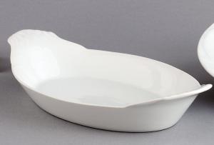 12" Porcelain Oval Au Gratin